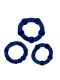 Rude Rider Mini Cock Rings Blue (3-Ring- Set)