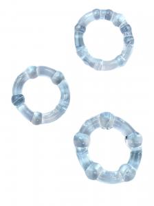 Rude Rider Mini Cock Rings Clear (3-Ring -Set)