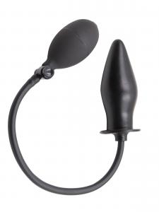 Rude Rider Inflatable Butt Plug Rubber B lack