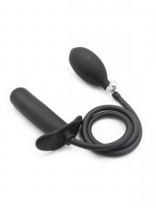 Rude Rider Inflatable T-Plug Silicone Bl ack