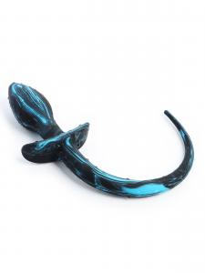 Rude Rider Little Dog Tail Plug 28 x 3 c m Black/Blue Silicone